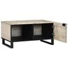 vidaXL Coffee Table Beige and Black 80 x 50 x 40 cm Solid Acacia wood