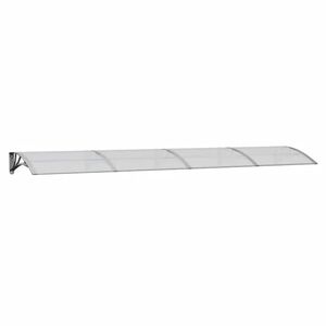 vidaXL Door Canopy Grey and Transparent 350x75 cm Polycarbonate