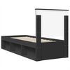 vidaXL Bed Frame with Headboard Black 75 x 190 cm Solid Pine Wood