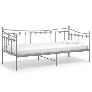vidaXL Sofa Bed Frame | Grey | Powder-coated metal | Single
