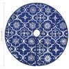 vidaXL Luxury Christmas Tree Skirt with Sock Blue 122 cm Fabric