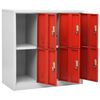 vidaXL Locker Cabinets 2 pcs Light Grey and Red 90x45x92.5 cm Steel