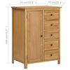 vidaXL Wardrobe 76x52x105 cm Solid Oak Wood