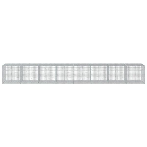 vidaXL Gabion Basket with Cover 800x100x100 cm Galvanised Iron