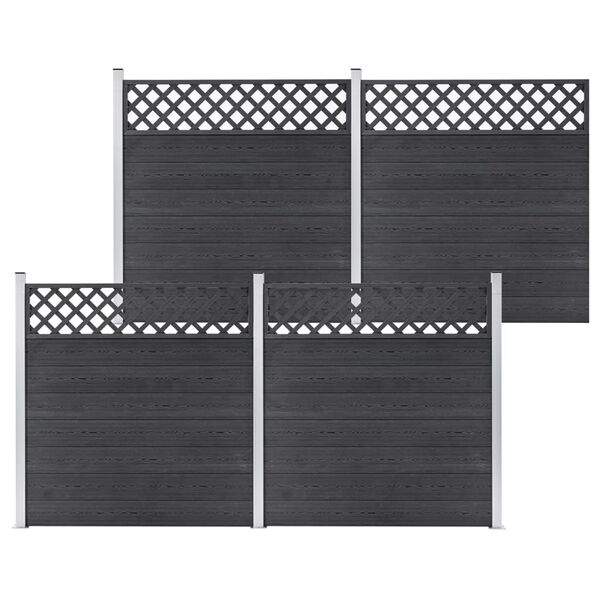 vidaXL WPC Fence Set 4 Square 699x185 Grey