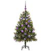 vidaXL Artificial Hinged Christmas Tree with Cones Green 120 cm