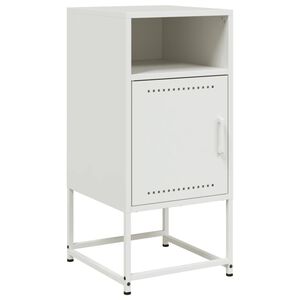 vidaXL Bedside Cabinet White 36x39x78 cm Steel