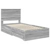 vidaXL Bed Frame with Drawer Grey Sonoma 100 x 200 cm Engineered Wood