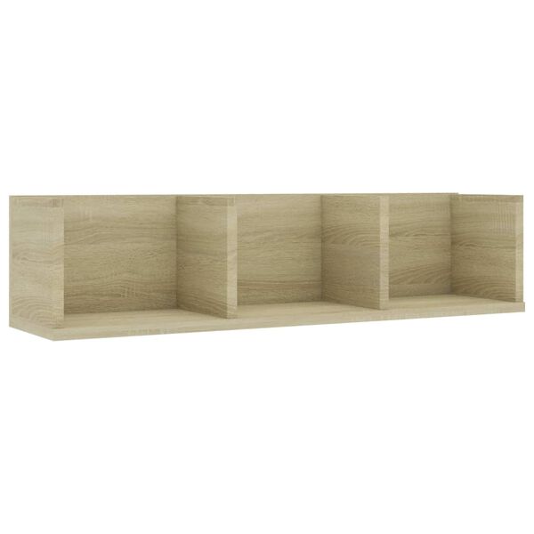 vidaXL CD Wall Shelf Sonoma Oak 75x18x18 cm Engineered Wood