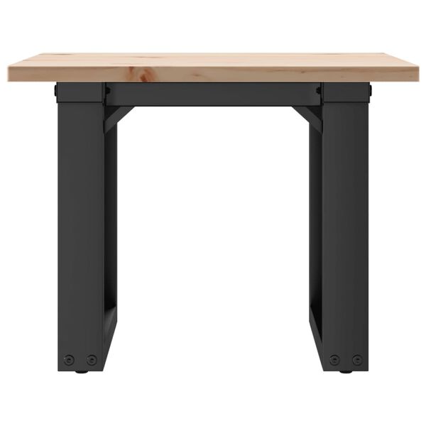 vidaXL Coffee Table O-Frame 50x50x35 cm Solid Wood Pine and Steel