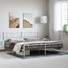 vidaXL Metal Bed Frame without Mattress with Footboard White 193x203cm