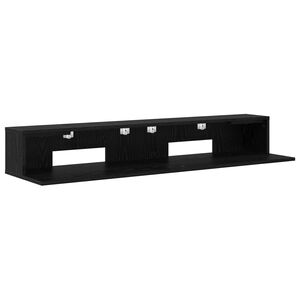 vidaXL Studio Desk Black Oak 130 x 36 x 19.5 cm Engineered Wood