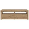 vidaXL TV Cabinet with LED Lights Artisan Oak 120x35x40 cm Engineered Wood