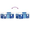 vidaXL Kids'Loft Bed Frame with Curtains White and Blue 99.5 x 200 cm