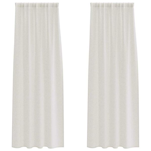 vidaXL Voile Curtain with Curtains 2 pcs Cream 245 x 140 cm Polyester