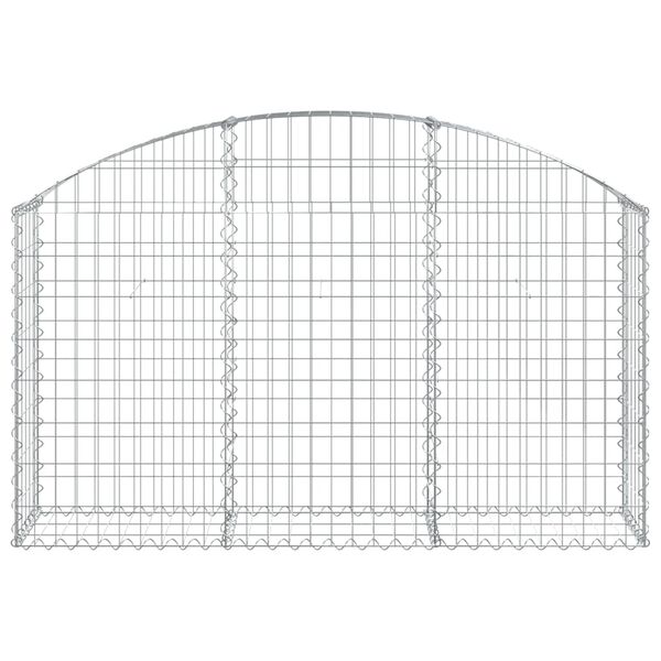 vidaXL Arched Gabion Basket 150x30x80/100 cm Galvanised Iron