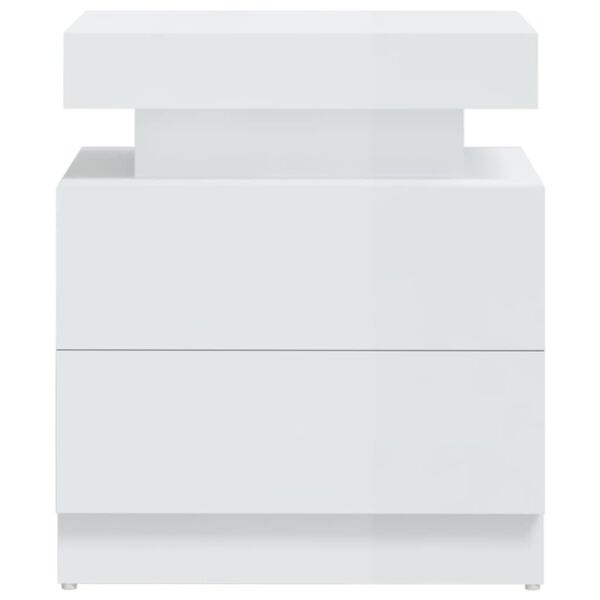 vidaXL Bedside Cabinet High Gloss White 45x35x52 cm Engineered Wood