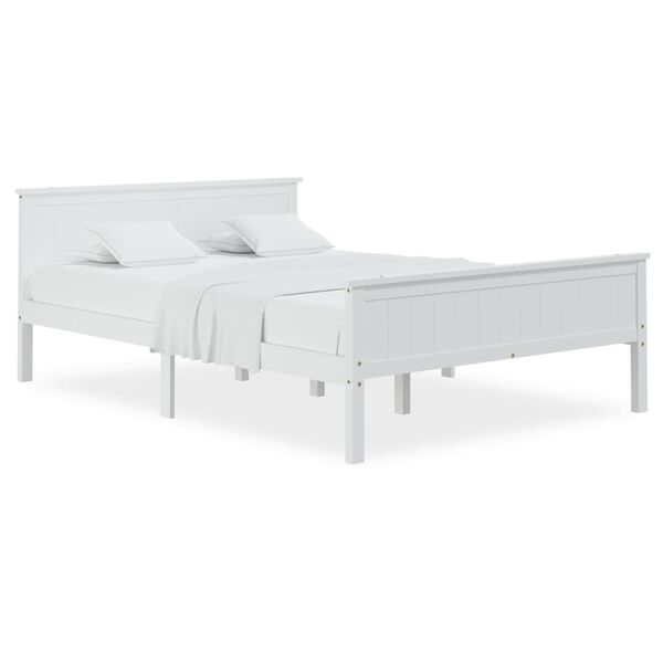 vidaXL Bed Frame without Mattress White Solid Wood Pine 160x200 cm