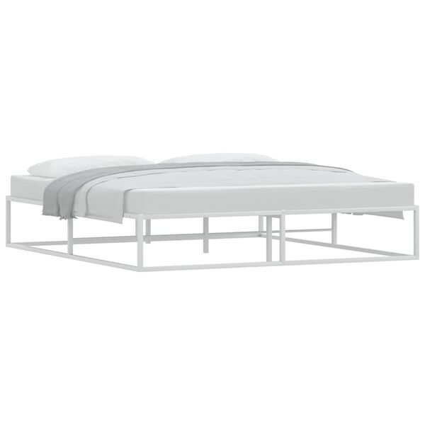 vidaXL Bed Frame without Mattress White 180x200 cm Super King Metal