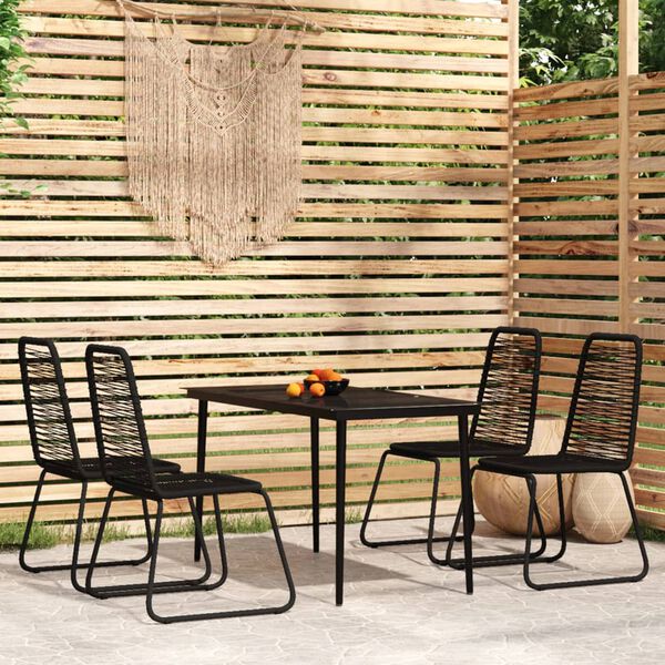 vidaXL 5 Piece Garden Dining Set Black