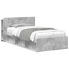 vidaXL Bed Frame with Storage with Headboard Concrete Grey 90 x 200 cm