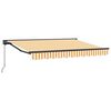 vidaXL Manual Retractable Awning Yellow and White 3 x 2 m