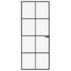 vidaXL Interior Door Black 83x201.5 cm Tempered Glass&Aluminium