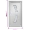 vidaXL Front Door White 88x200 cm PVC