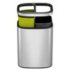 EKO Open Top Waste Bin OLI-Cube 2x10 L Matte Silver