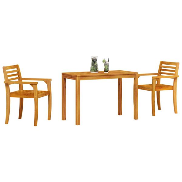 vidaXL Garden Dining Set 3 pcs Brown Solid Acacia Wood
