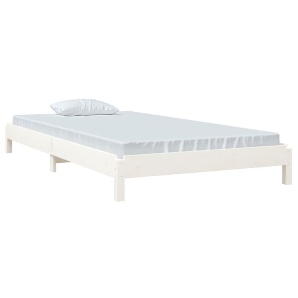 vidaXL Stack Bed without Mattress White 80x200 cm Solid Wood Pine
