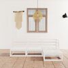 vidaXL 4 Piece Garden Lounge Set White Solid Wood Pine
