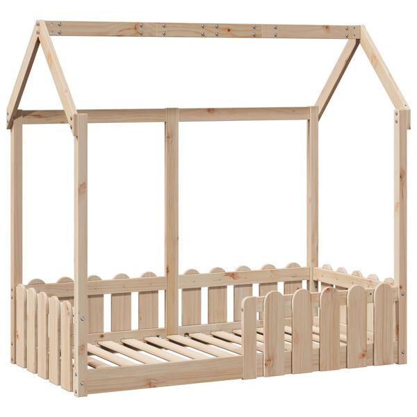vidaXL Kids' House Bed Frame 70x140 cm Solid Wood Pine
