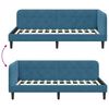 vidaXL Corner Bed Frame with Headboard Blue 90 x 200 cm Velvet