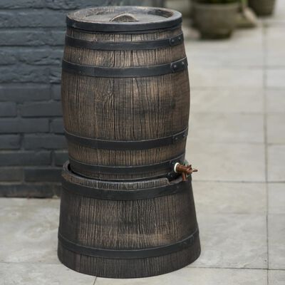 Nature Rain Butt With Wood Look 120L 50.5x66 cm Brown