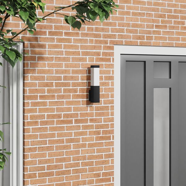 vidaXL Outdoor Wall Light Black 10.5 x 6 x 35 cm Stainless steel