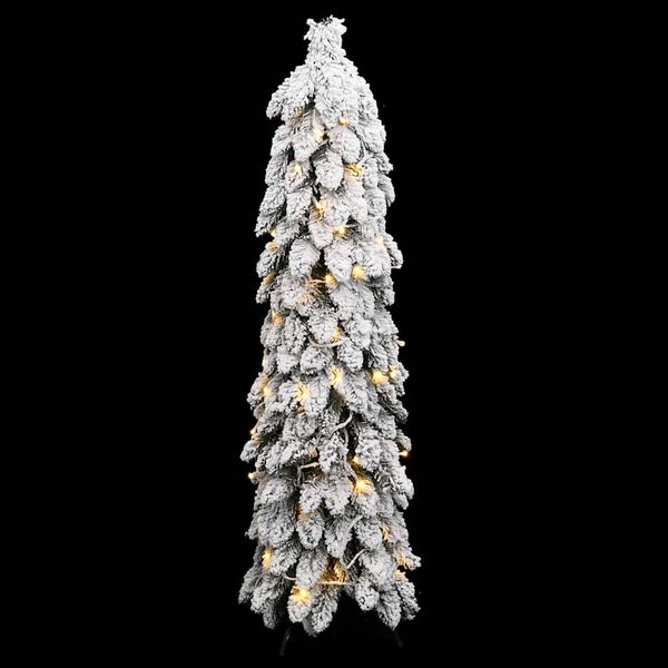 vidaXL Artificial Pre-lit Christmas Tree with 80 LEDs and Flocked Snow 150 cm