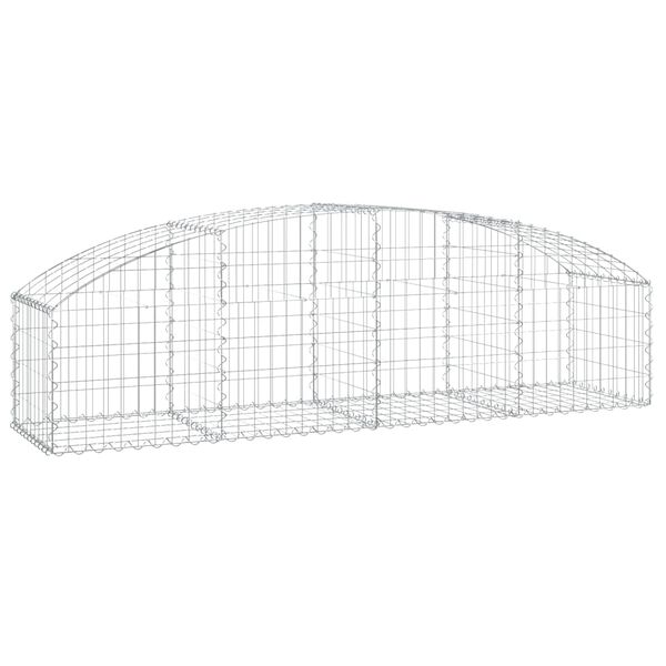 vidaXL Arched Gabion Basket 200x50x40/60 cm Galvanised Iron