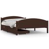 vidaXL Bed Frame without Mattress Dark Brown 140x200 cm Solid Wood