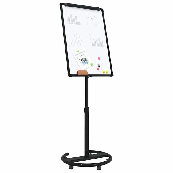 vidaXL Magnetic Whiteboard Black and White 62 x 62.5 x 197 cm EPS