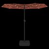 vidaXL Double-Head Garden Parasol with LEDs Terracotta 316x145 cm
