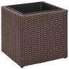 vidaXL Garden Raised Beds 3 pcs Poly Rattan Brown