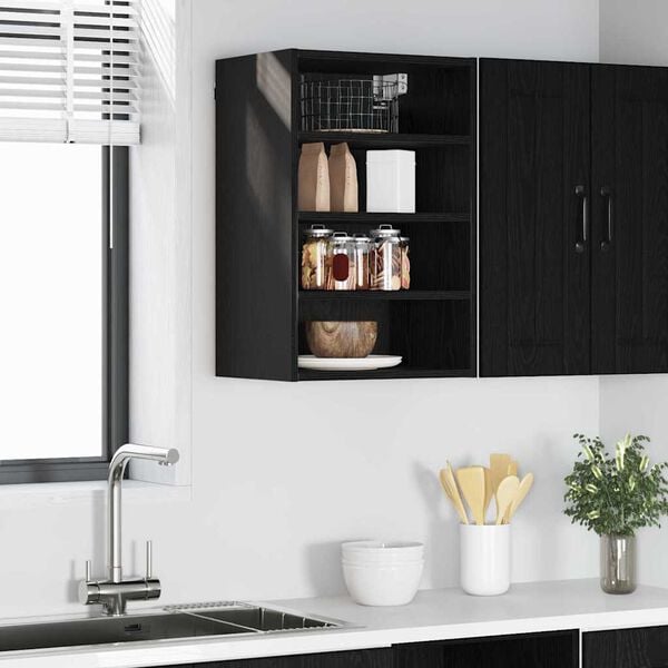 vidaXL Hanging Cabinet Black oak 40 x 29.5 x 60 cm Engineered Wood