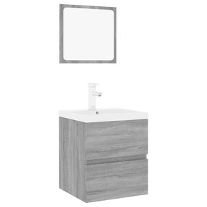 vidaXL Bathroom Furniture Set Grey Sonoma Engineered Wood