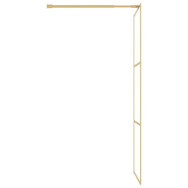 vidaXL Walk-in Shower Wall with Clear ESG Glass Gold 80x195 cm