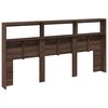 vidaXL Headboard Cabinet with LED Brown Oak 200x17x102 cm