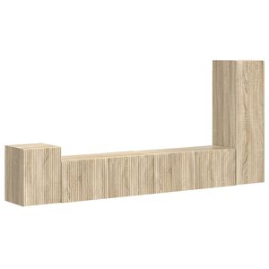 vidaXL TV Cabinet Set 3 pcs Sonoma Oak Engineered Wood