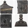 vidaXL Standing Mailbox Bronze 42.5 x 29.5 x 117 cm Cast Aluminum