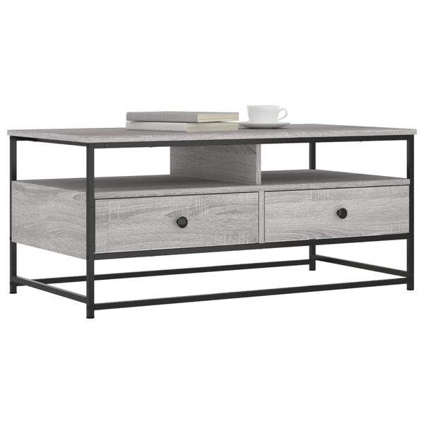 vidaXL Coffee Table Grey Sonoma 100x51x45 cm Engineered Wood