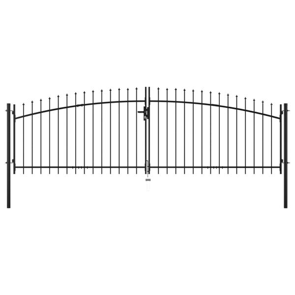 vidaXL Double Door Fence Gate with Spear Top 400x200 cm